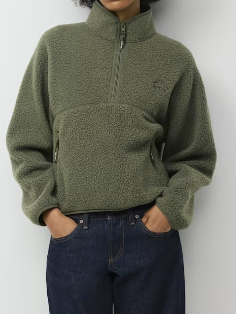 Aritzia Polartec Thermal Pro Highlands 1/2 Zip in Green